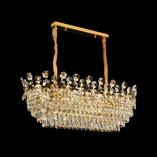 Lustre en cristal FLORENCE Imperio 10x E14, 90 cm, or brillant, lustres en cristal à hauteur réglable Titre par défaut Alessandro Design
