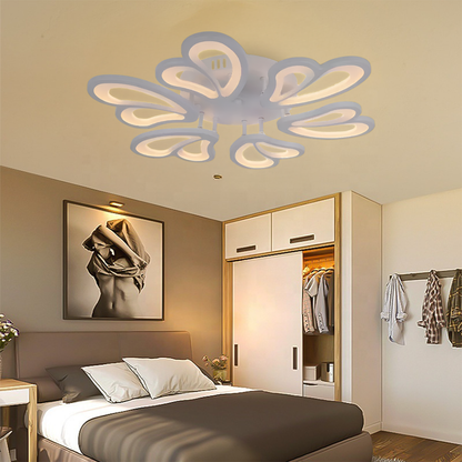 Lustre LED avec télécommande BLOSSOM 78W, 6 pétales, Diamètre 60cm, Lumière Froide/Chaude/Neutre, Dimmable, Blanc