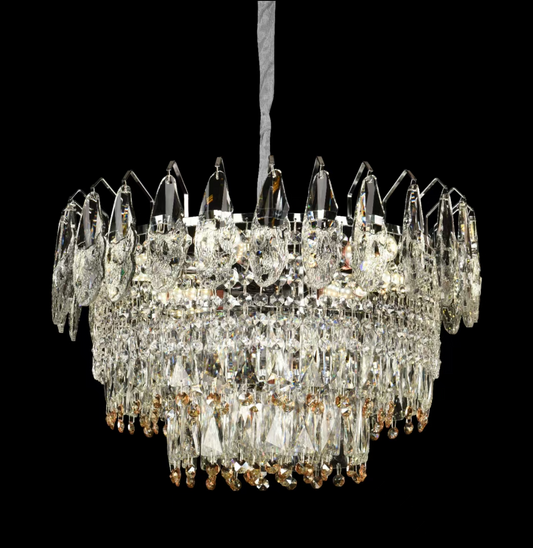 Lustre en cristal CC6687/500CR 9x E14, diamètre 49 cm, chrome brillant, hauteur réglable