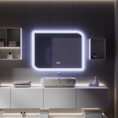 CLARIVO Miroir LED Rectangulaire, 80X60cm, Tactile, Système Antibuée