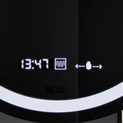 Miroir LED ovale, 60x80cm, Eminence MotionGlow Marcello, système anti-buée, horloge et thermomètre, intensité variable