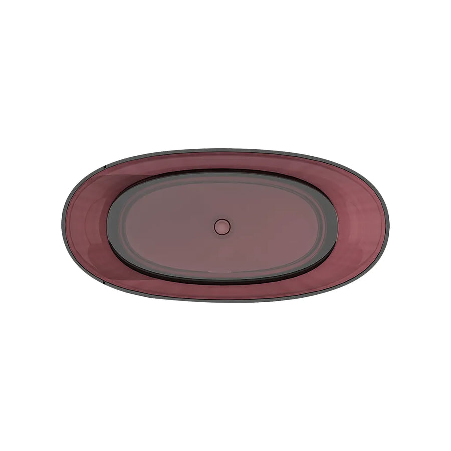 Baignoire ilôt, Ovale, Rouge Bourgogne, Résine, 170x78x67cm