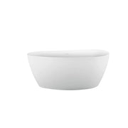 Baignoire autoportante, Semi-ovale, Acrylique, Blanc, 150×72×60 Cm