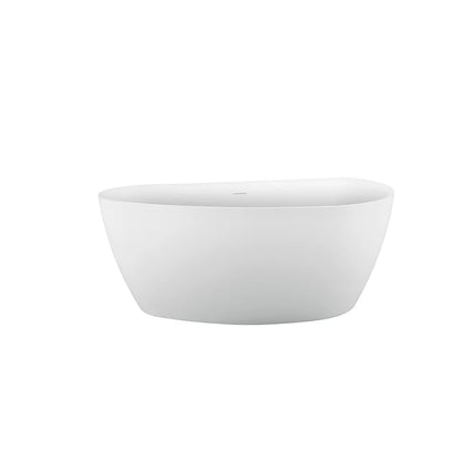 Baignoire autoportante, Semi-ovale, Acrylique, Blanc, 150×72×60 Cm