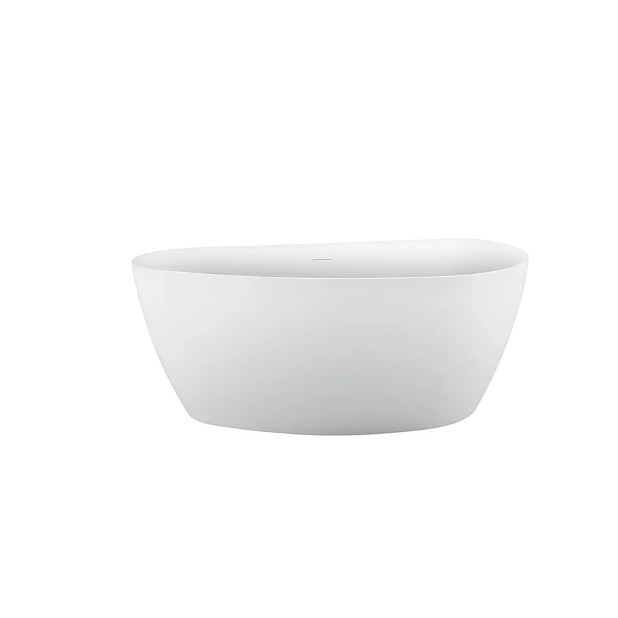 Baignoire autoportante, Semi-ovale, Acrylique, Blanc, 150×72×60 Cm