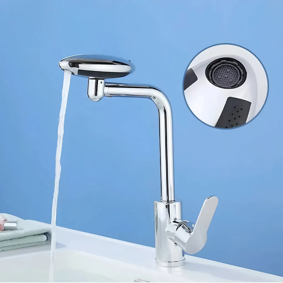 Robinet de lavabo Cartouche Céramique Bec Rotatif Chrome Brillant Raccords Inclus EC02