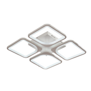 Lustre LED avec télécommande ZOE 53W, 4 Carrés, Lumière Froid/Chaud/Neutre, Dimmable, Blanc