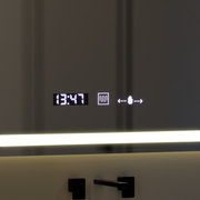 Miroir LED rectangulaire 120x80cm Vérité MotionGlow Marcello, Système anti-buée, Horloge & Thermomètre, Intensité variable