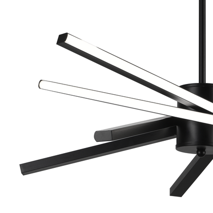 Lustre LED avec télécommande LT176/5BK, 69W, 5 éléments, lumière froide/chaude/neutre, variable, noir, hauteur réglable