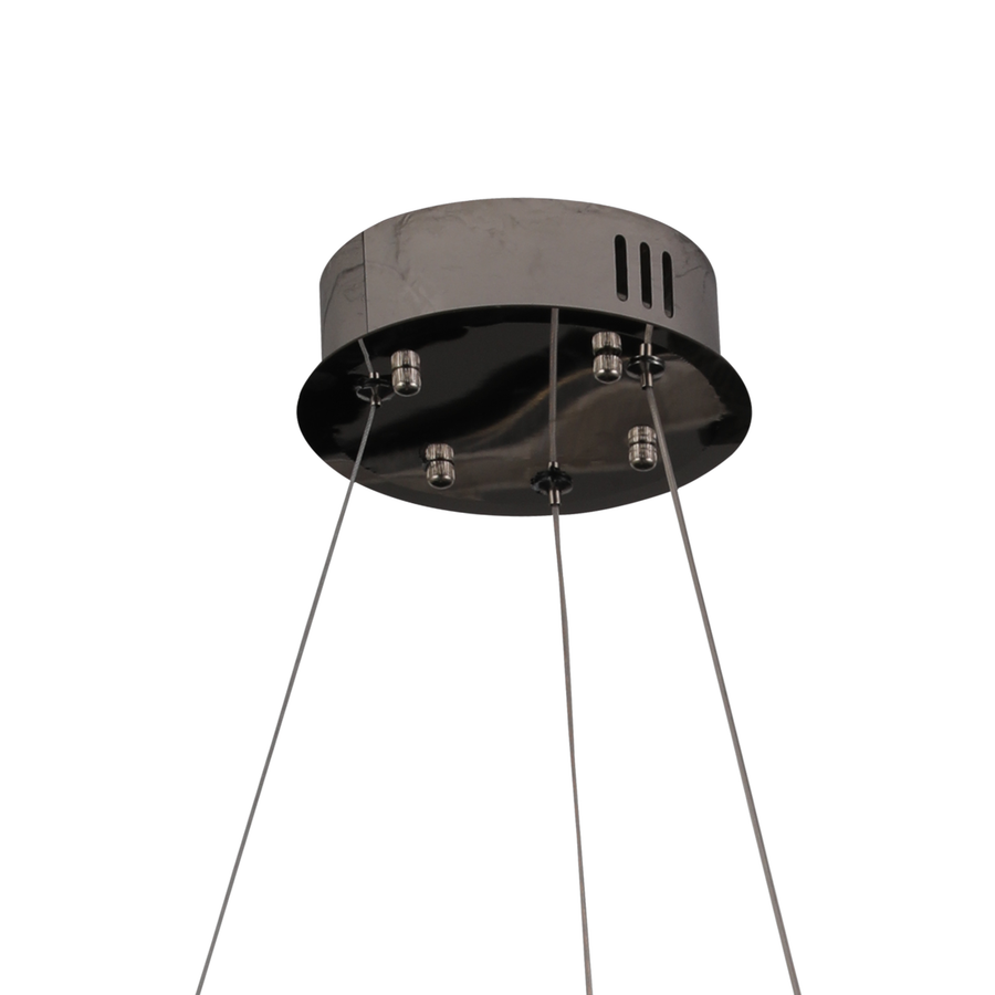 Lustre LED en cristal 30W, CC370/500CH, diamètre 49 cm, chrome brillant, lumière froide neutre chaude 3000K/4000K/6000K hauteur réglable, métal et cristal