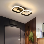 Lustre LED VERTEX 11W, 2 Carrés, Linéaire, Lumière Froid/Chaud/Neutre, Noir