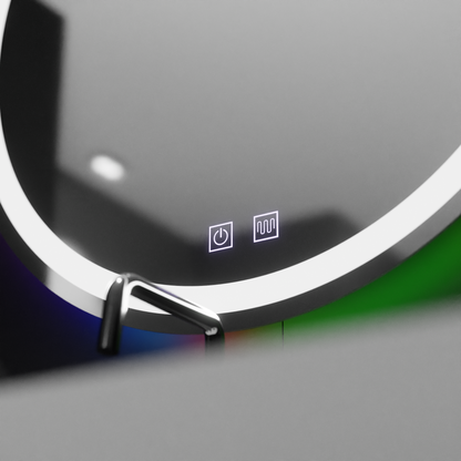 Miroir LED rond 60 cm, Spectrum Touch, RVB, système anti-buée