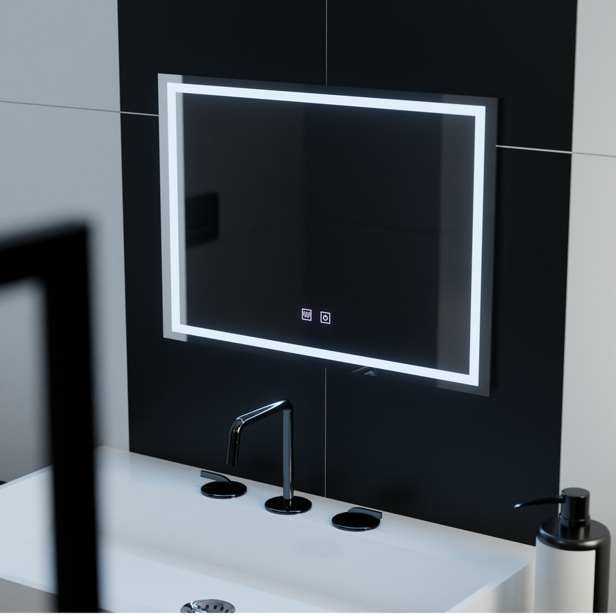 Miroir LED rectangulaire, 70x50cm, RADIANTE Touch, Système anti-buée, Gradable