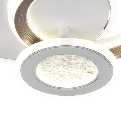 NYXORA Lustre LED 44W, 3 Cercles, Lumière Froide/Chaude/Neutre, Noir