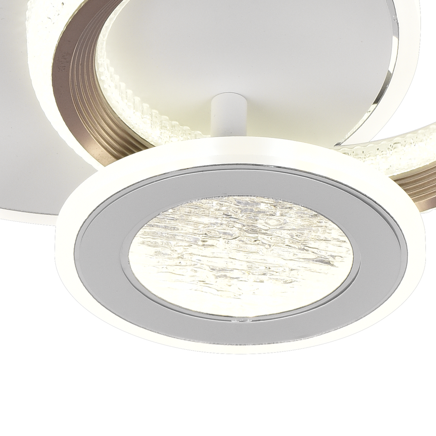 NYXORA Lustre LED 44W, 3 Cercles, Lumière Froide/Chaude/Neutre, Noir