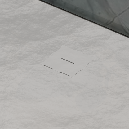 Receveur de douche carré 90x90 cm, slim 3 cm, blanc brillant