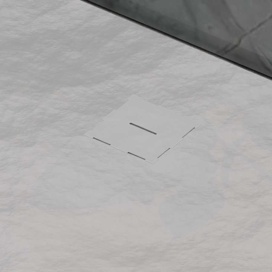 Receveur de douche carré 90x90 cm, slim 3 cm, blanc brillant