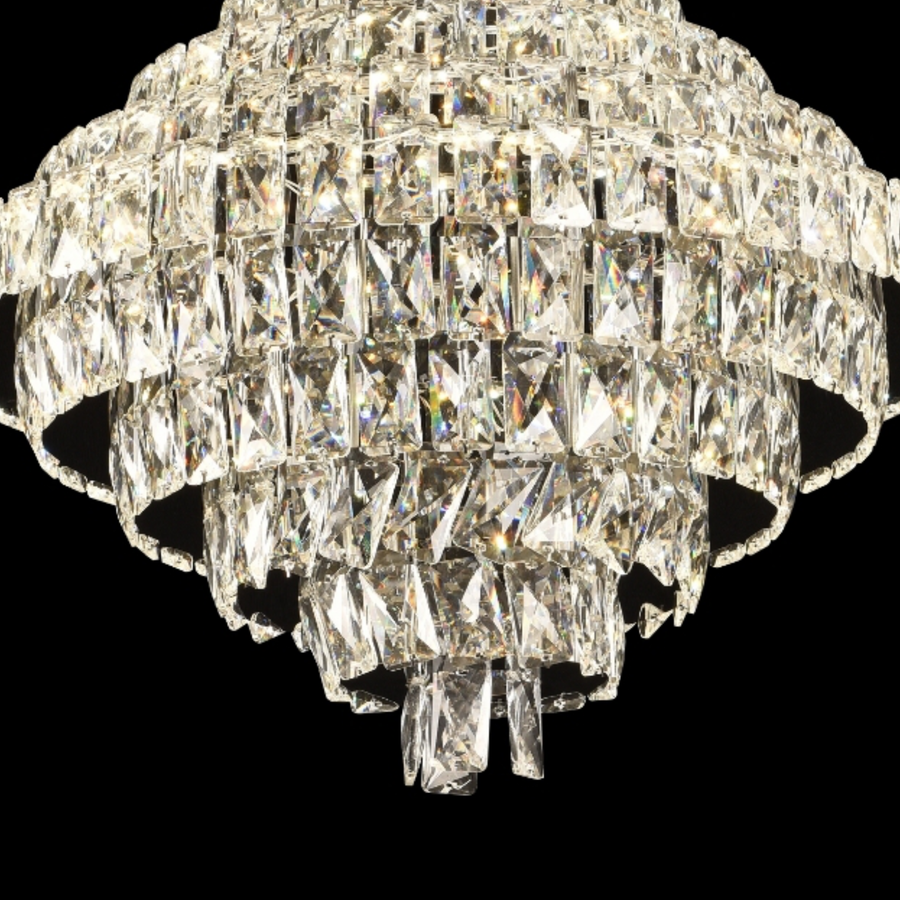 Lustre en cristal CC639/500, 12x E14, diamètre 50 cm, chrome brillant, hauteur réglable