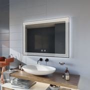 Miroir LED rectangulaire, anti-buée, 80x60cm, ADIS Basic Touch