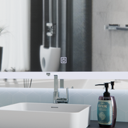 Miroir Giga LED, 80x60cm, Argent, Touch, lumière 6000K