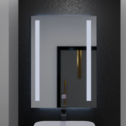 Miroir LED rectangulaire, 50x70cm, Dual Light Basic Touch