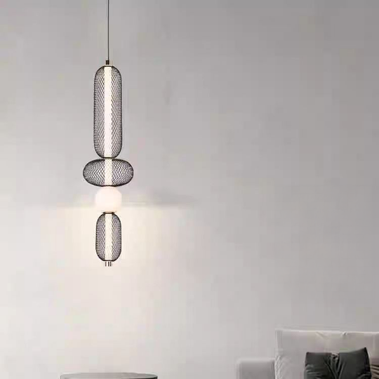 Lustre LED suspendu LM551/4BK, 24W, lumière 3000/4000/6000K, noir, lustres modernes à hauteur réglable, titre par défaut Alessandro Design