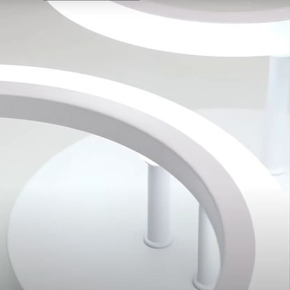 Lustre LED avec télécommande BETTY 40W, 3 Cercles, Lumière Froide/Chaude/Neutre, Dimmable, Blanc, Métal et Acrylique