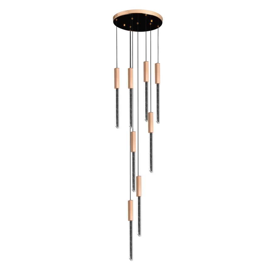 Lustre LED en cristal 22 W, lumière chaude/neutre/froide, diamètre 25 cm doré CM511/H150XW35