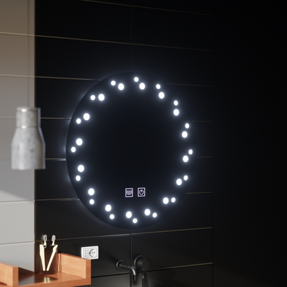 Miroir LED Touch Ivory, système anti-buée, diamètre 60 cm, lumière froide 6000K