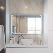 Miroir LED rectangulaire 100x65cm Système anti-buée EDGE Touch, Cadre Noir