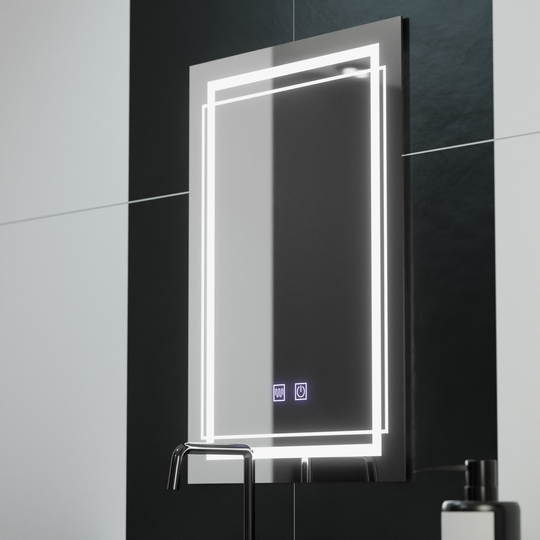 Miroir LED rectangulaire, 60x80cm, KOVEN Touch, système anti-buée, miroirs à intensité variable Korman E Default Title Alessandro Design
