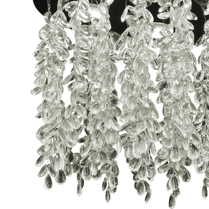 Lustre LED en cristal LLC210/400CH rond, 22 W, lumière froide/chaude/neutre, cristal, chrome brillant