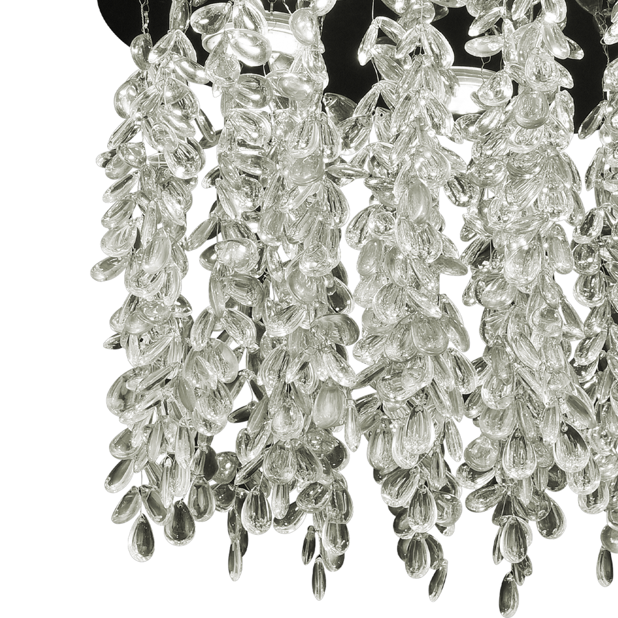 Lustre LED en cristal LLC210/400CH rond, 22 W, lumière froide/chaude/neutre, cristal, chrome brillant