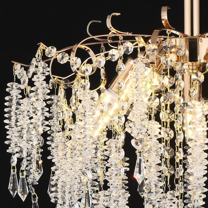 Lustre en cristal STROZZI Elegance 5xE14, diamètre 49cm, doré