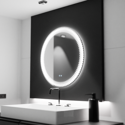 Miroir rond LED, 60 cm, Corona Touch, système anti-buée, intensité variable