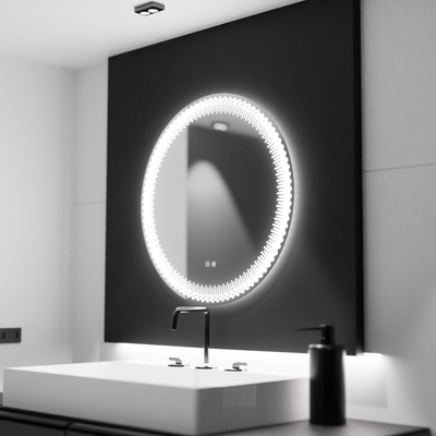 Miroir rond LED 70 cm, Stellaire Touch, système anti-buée, intensité variable