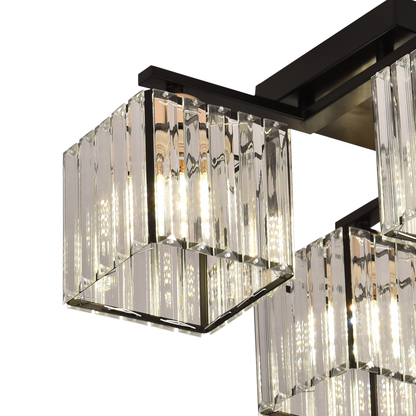 Lustre géorgien, LC111/4BK, 4x E27, Noir, Métal