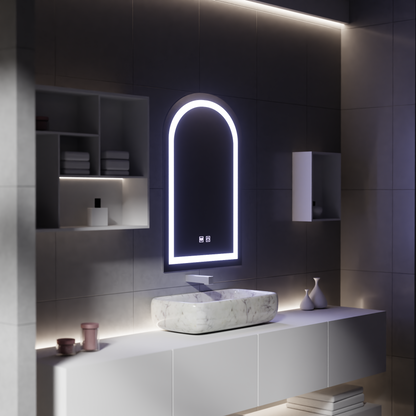 Miroir tactile LED avec fonction anti-buée, 80x50cm
