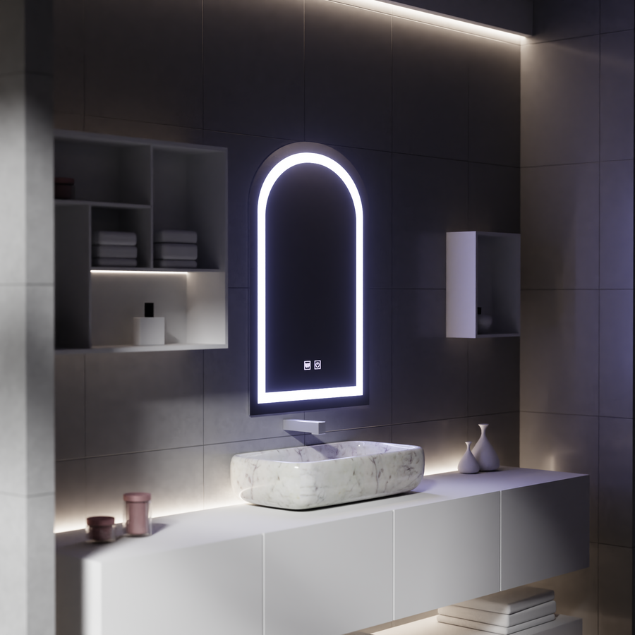 Miroir tactile LED avec fonction anti-buée, 80x50cm