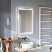 Miroir LED rectangulaire, 60x80cm, ADIS Touch, système anti-buée, intensité variable