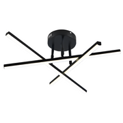 Lustre LED avec télécommande 41W, 3 éléments, Linéaire, Lumière Froide/Chaude/Neutre, Dimmable, Noir