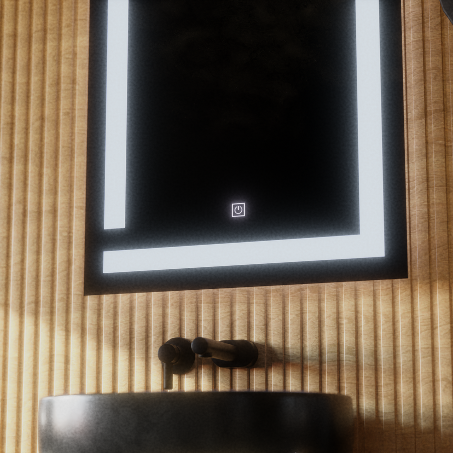 Miroir Giga LED, 60x80cm, Tactile, lumière 6000K