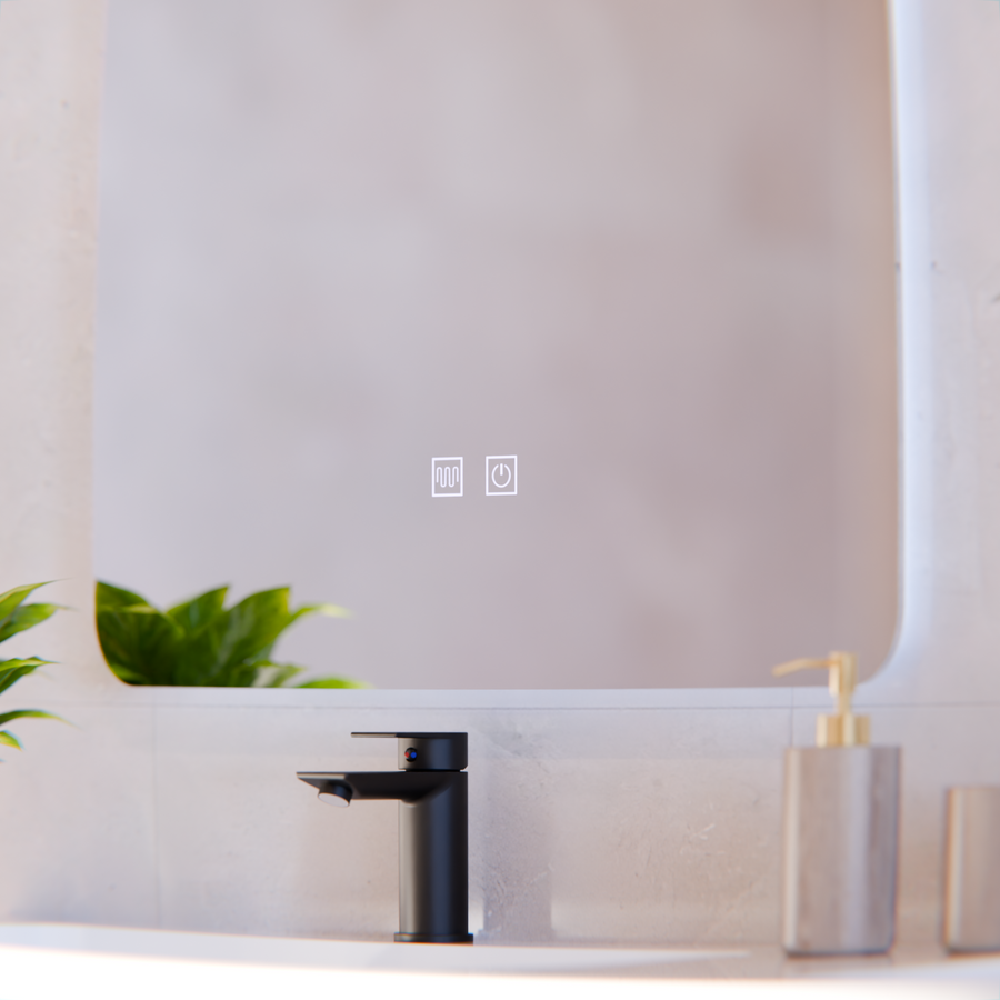 Miroir LED rectangulaire ARTEA Touch, 60X80cm, système anti-buée, intensité variable, lumière froide 6000K