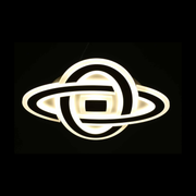 Lustre LED CRINELLA 44W, Diamètre 23cm, Lumière Froid/Chaud/Neutre 3000K/4000K/6000K, Noir, Métal et Acrylique