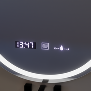 Miroir LED ovale, 50x80cm, Eminence MotionGlow Marcello, système anti-buée, horloge et thermomètre, intensité variable