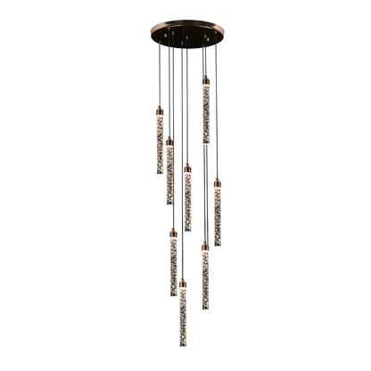 Lustre LED en cristal 21 W, lumière chaude/neutre/froide, diamètre 25 cm doré CM510/H150XW35
