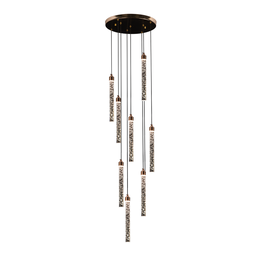 Lustre LED en cristal 21 W, lumière chaude/neutre/froide, diamètre 25 cm doré CM510/H150XW35