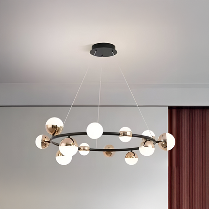 Estella Suspension LED Acrylique avec Télécommande, Intensité Variable, 3000K/4000K/6000K, Or, Métal et Acrylique