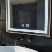 Miroir LED Touch Kariri, 60x80 cm, fonction anti-buée, cadre brossé Or Rose