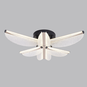 Lustre LED avec télécommande TULLIO 67W, 6 pétales, lumière froide/chaude/neutre, variable, noir